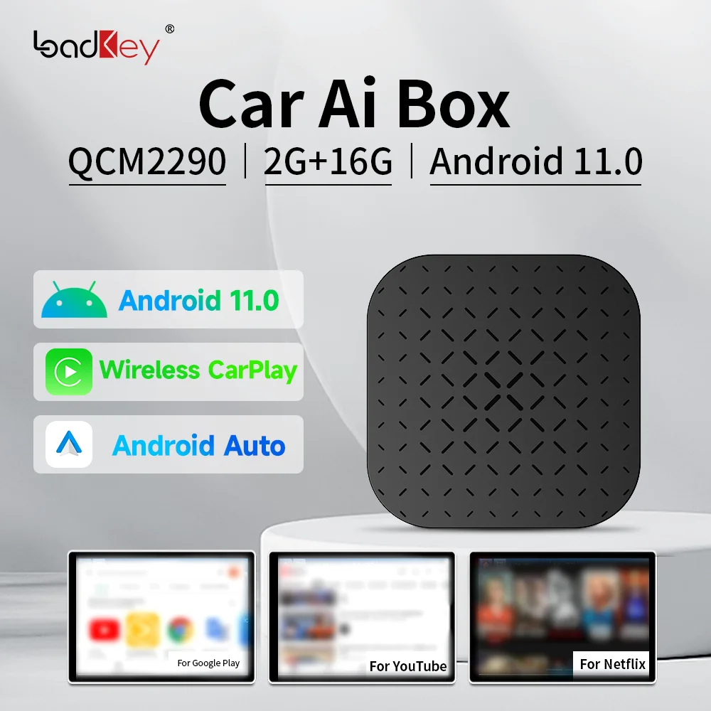 

LoadKey Android 11 Ai Box Wireless Android Auto Connect CarPlay For YouTube For Netflix Tv Box QCM2290 Plug and Play Tbox-basic