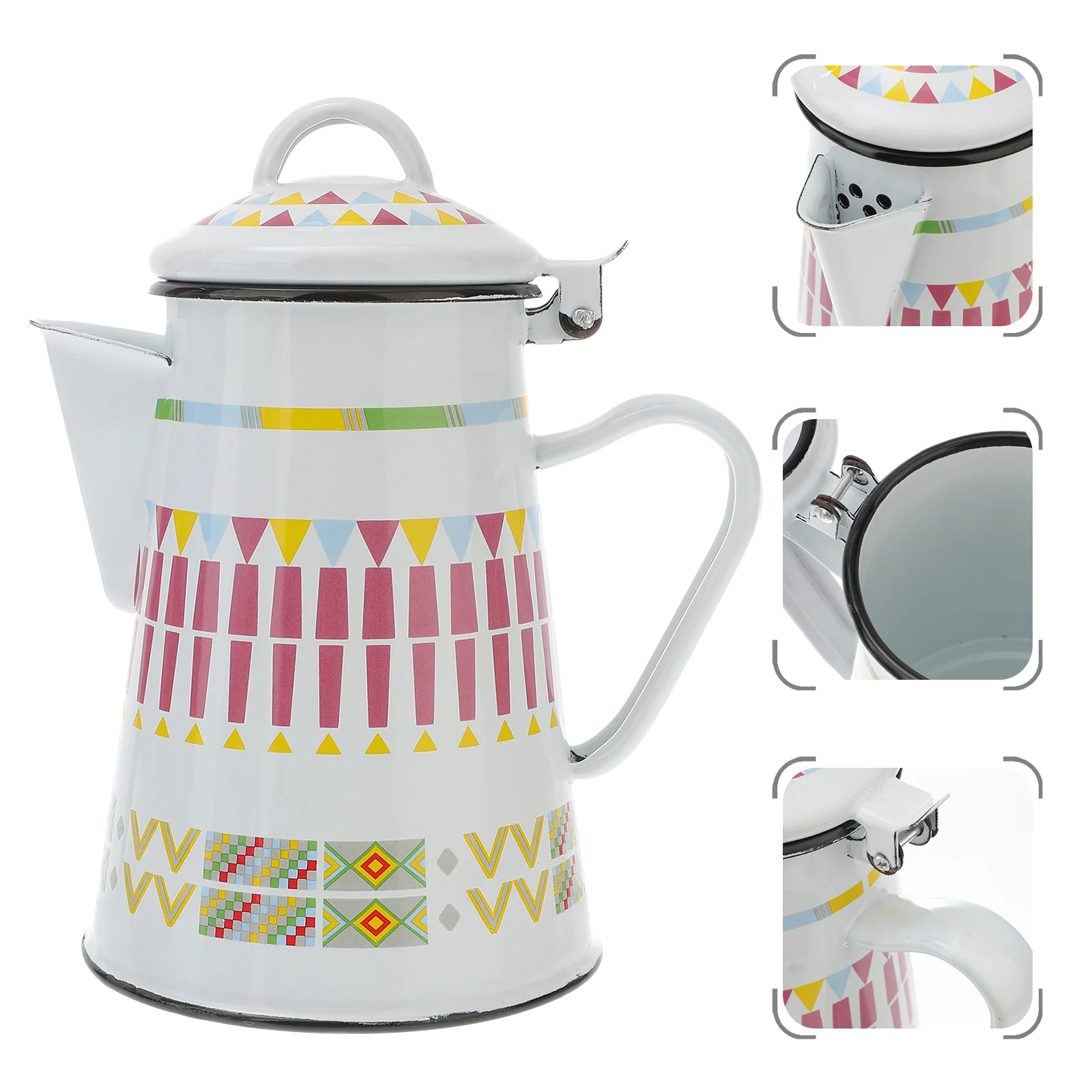 

Coffee Kettle Tea Pot Teapot Enamel Water Ceramic Drip Percolator Pour Over Vintage Boiler Retro Warmer Enameled Hand Maker