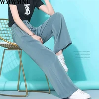 womens simple high waisted sweat pants 2022 summer womens casual all match loose joggers lady soft girl aesthetic yoga pants