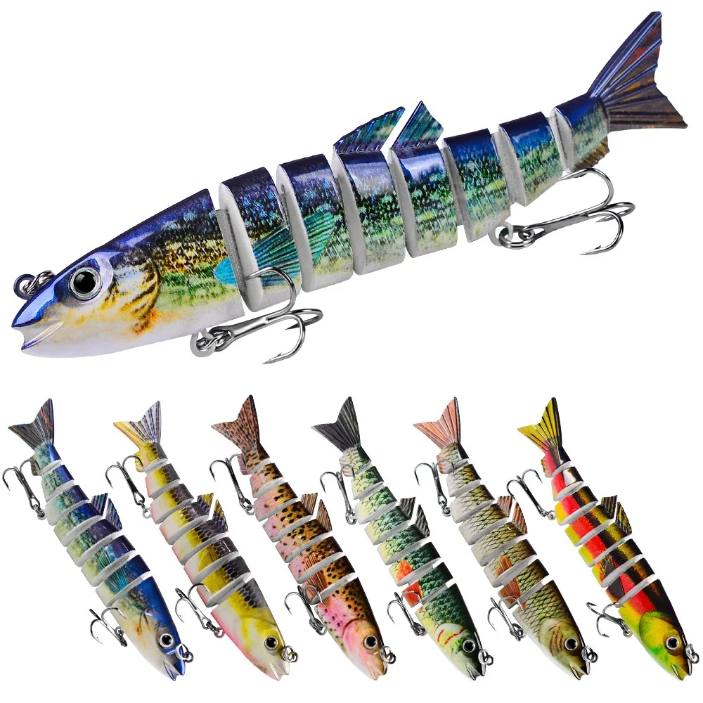 

Multi-section Fish Fishing Lure 12.5cm/21.5g Plastic 8 Sections with Hooks Hard Bait Quality Professional Fishing Tackle