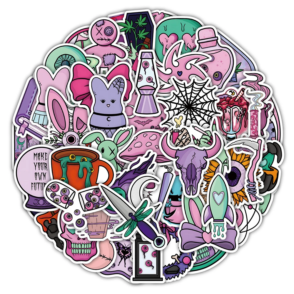 

10/30/50pcs Horror Gothic Halloween Graffiti Stickers Skateboard Laptop Guitar Phone Car Bike Cool Waterproof Sticker Kid Toy