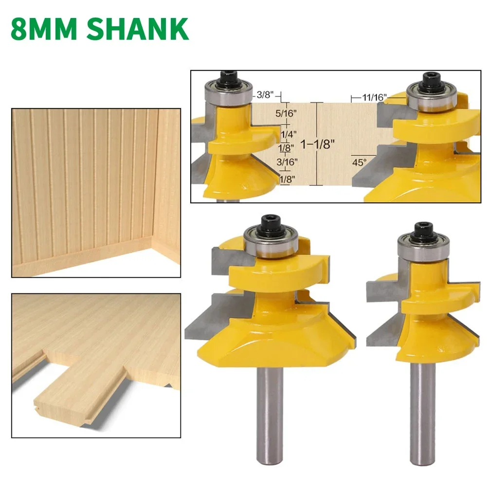 2 шт./компл. фреза с хвостовиком 8 мм резьба по дереву V-образная канавка и набор