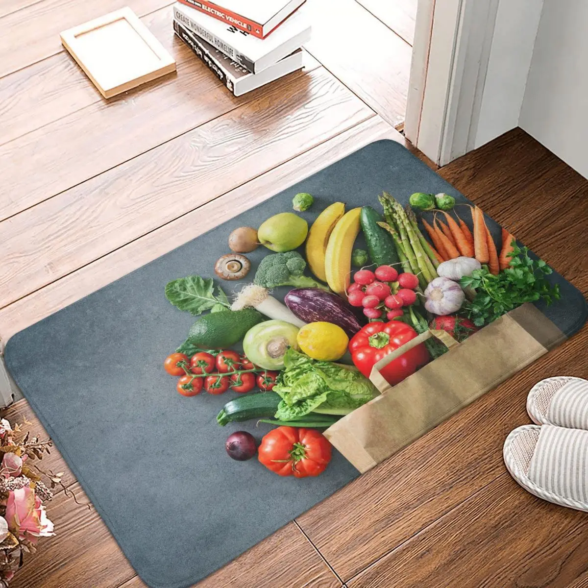 

Fruits And Vegetables Doormat Bathroom Carpet Kitchen Home Living Room Healthy Food Anti-slip Floor Rug Door Mat Bath Mat