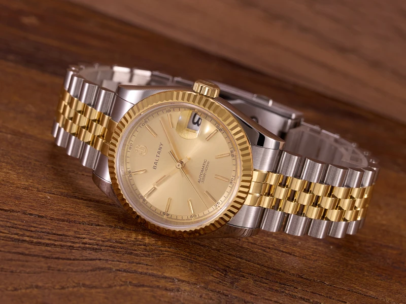 Baltany Ретро 36 мм мужские автоматические механические часы с датой Роскошные