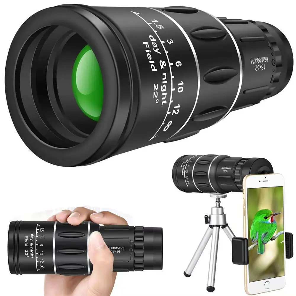 

16X52 Monocular Telescope Dual Focus Zoom Binoculars 66M/8000M HD Scope Night Vision Optical Telephoto Phone Lens Outdoor Tools