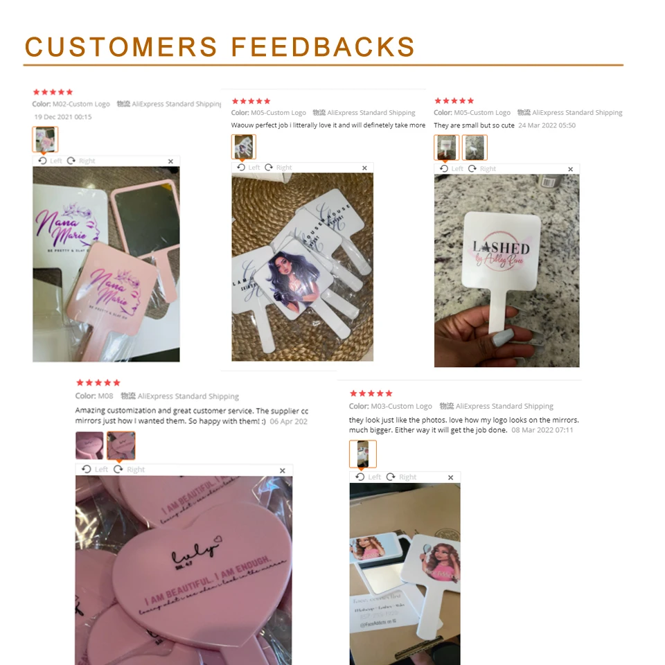 Ручное зеркало для макияжа с логотипом на заказ 5 шт. оптовая продажа