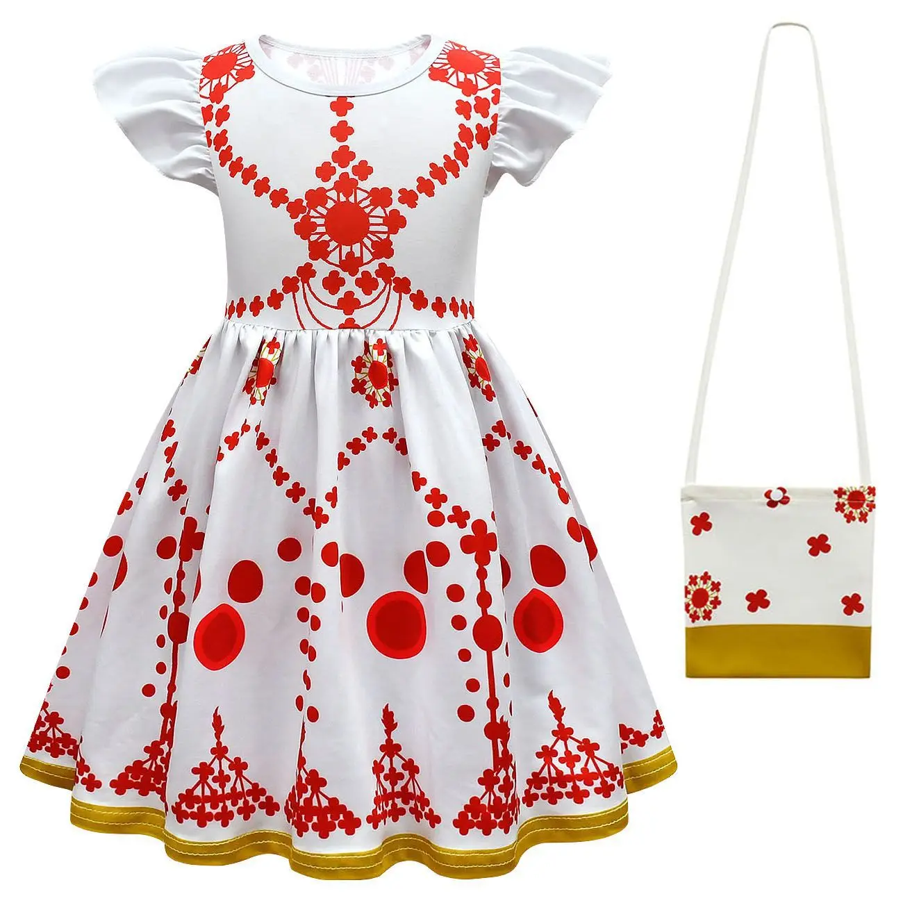 Детское аниме платье балерины с оборками для девочек комплект сумкой наряд