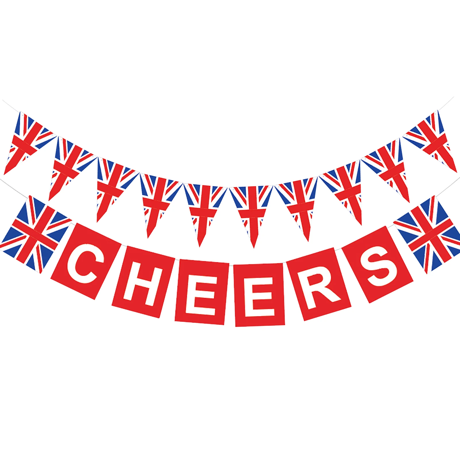 

British Flag Bunting British Party Garland Cheers British Banner Queens Jubilee Bunting Decorations Rectangle UK Flag Pennant