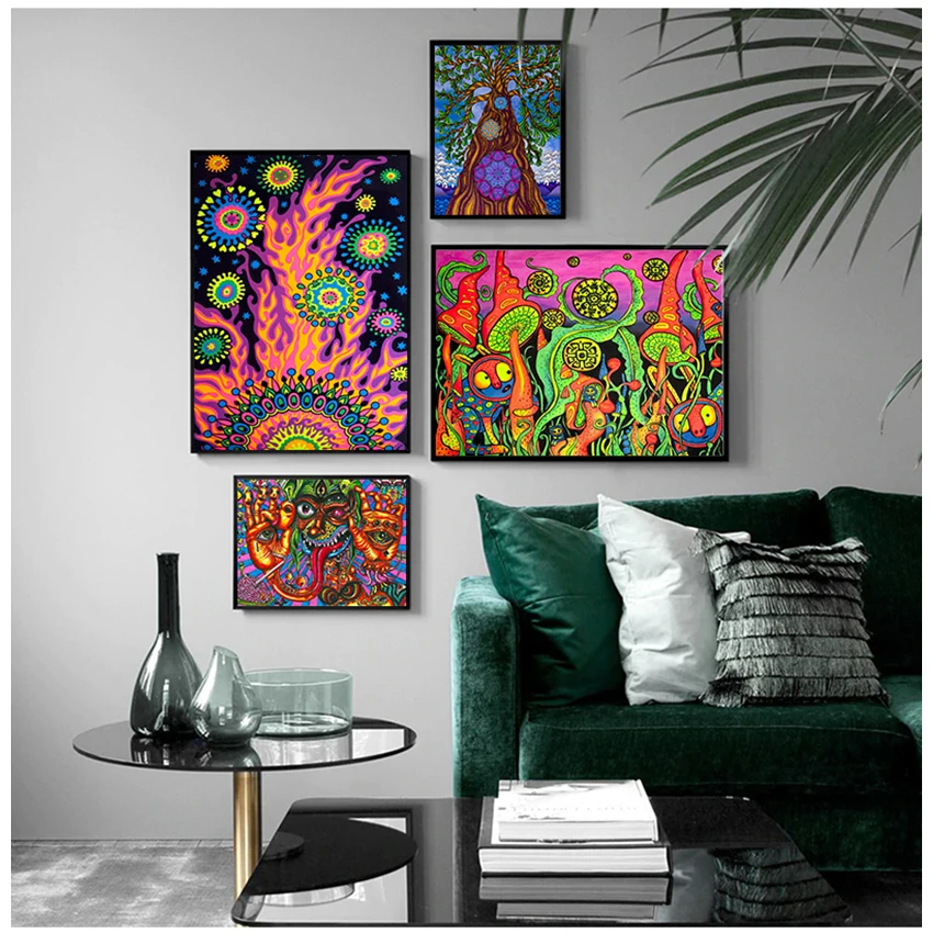 Холщовые настенные картины для гостиной домашний декор абстрактные Черные