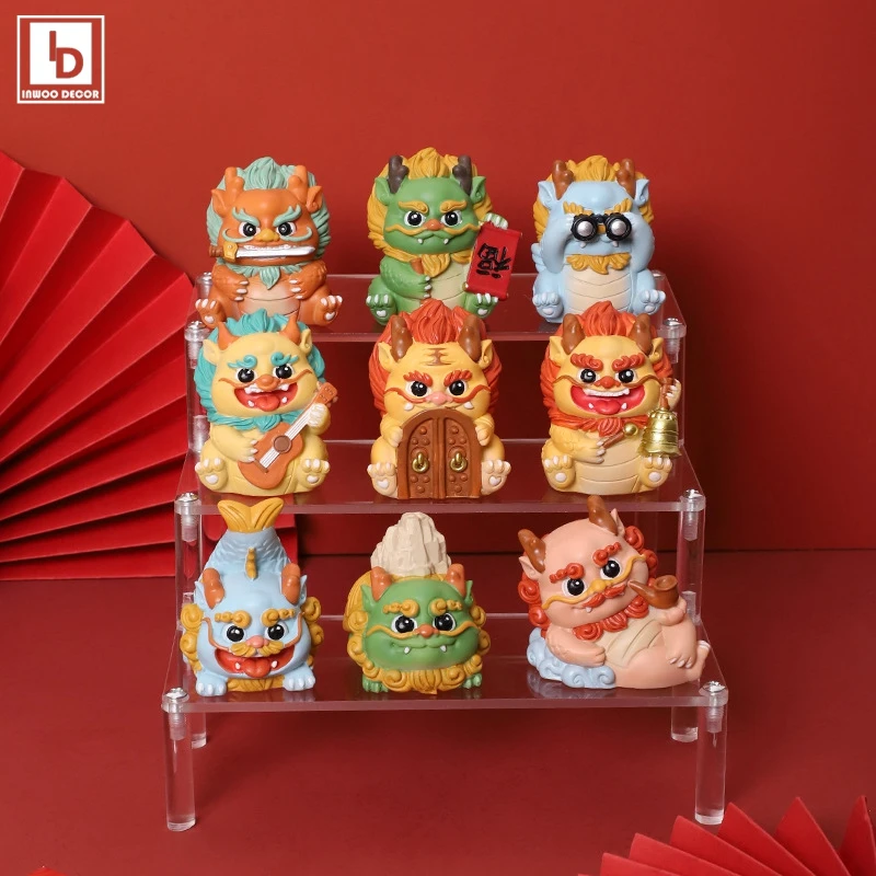 2024 милые кавайные фигурки китайского зодиака с маленьким драконом 12 новым годом