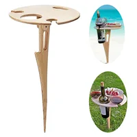 Outdoor Wine Table Portable Picnic Table Camping Lawn Grassy Glades Wine Glass Rack Collapsible Table Party Wine Holders Support
