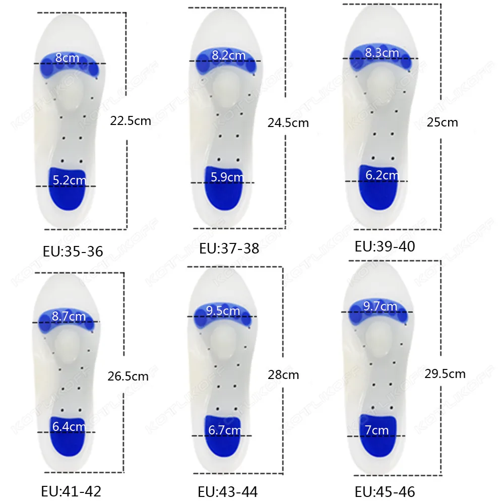 Orthopedic Insole Soft Medical Silicone Gel Healthy Feet Insert Corrector Flat Feet Arch Support Foot Care Plantar Fasciitis Pad