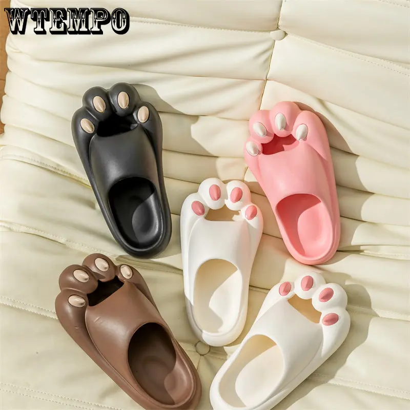 WTEMPO Women Cute Tiger Paw Flip Flop Boys Mans Spring Outdoor Slides Funny Cat Claw Soft Couples Shoes Wholesale Dropshipping