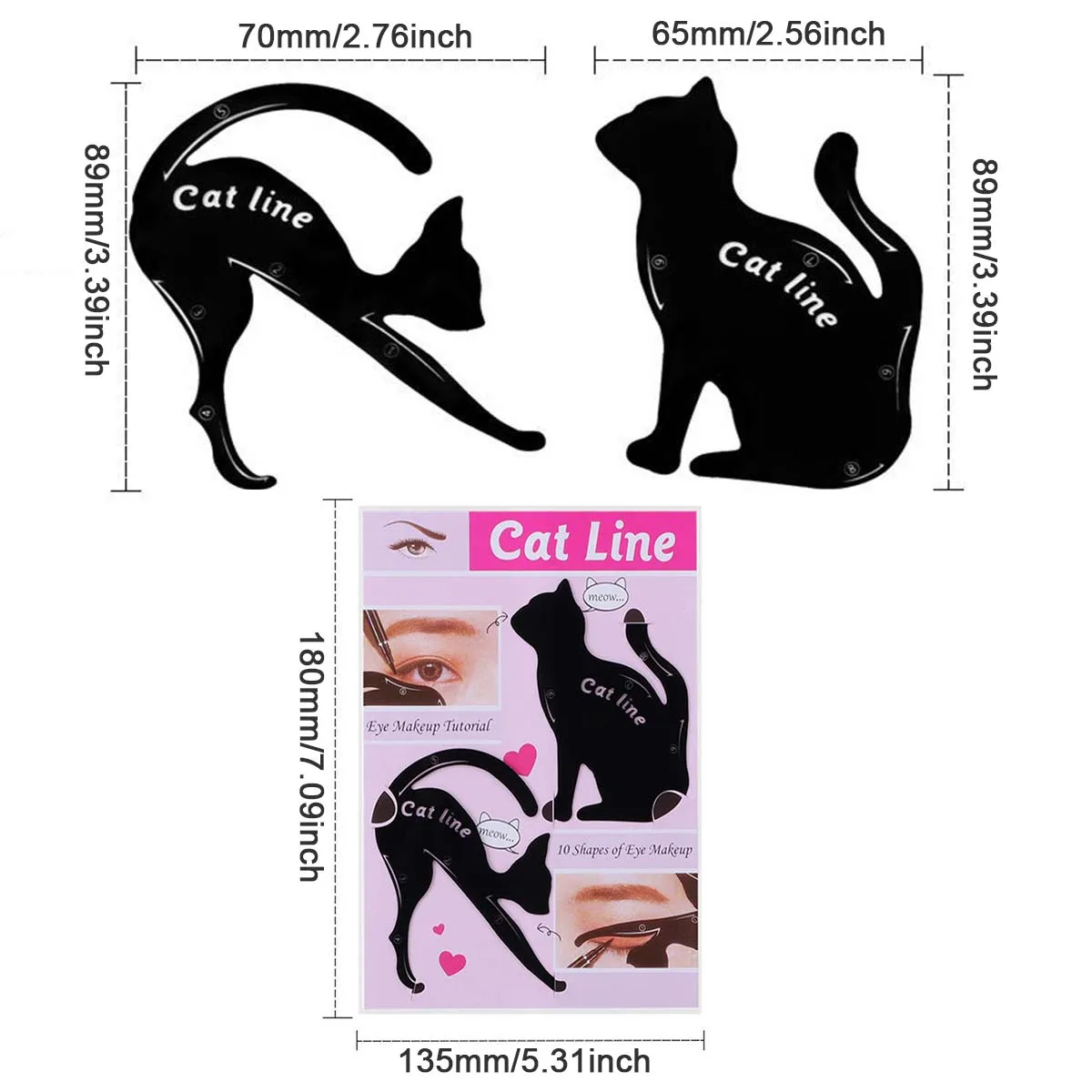 2 шт./набор трафареты для подводки глаз