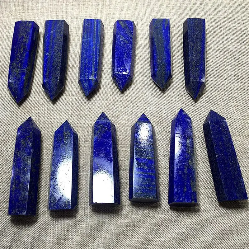 2 шт. лазурит натуральный кристалл колонна хрустальная шестиугольная