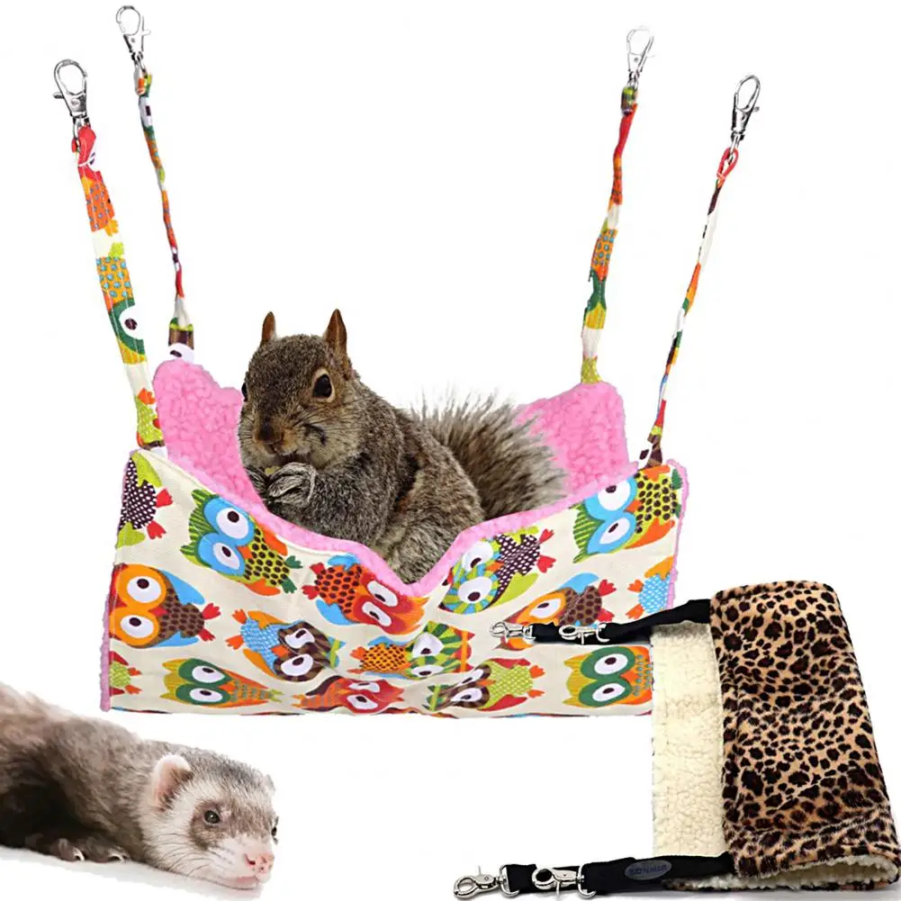 

Hamster Hammock Pet Nest Leopard Print Winter Hamster Squirrel Hanging Hammock Bed Small Pet House Pet Supplies