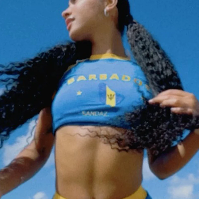 Лето 2000-х годов футболка с короткими рукавами и вышивкой букв Barbados винтажные