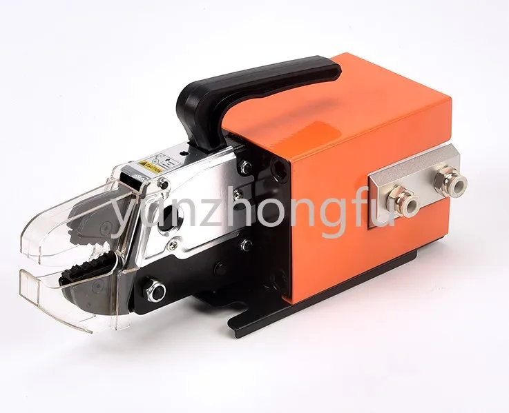

Pneumatic wire terminal crimping machine with various molds