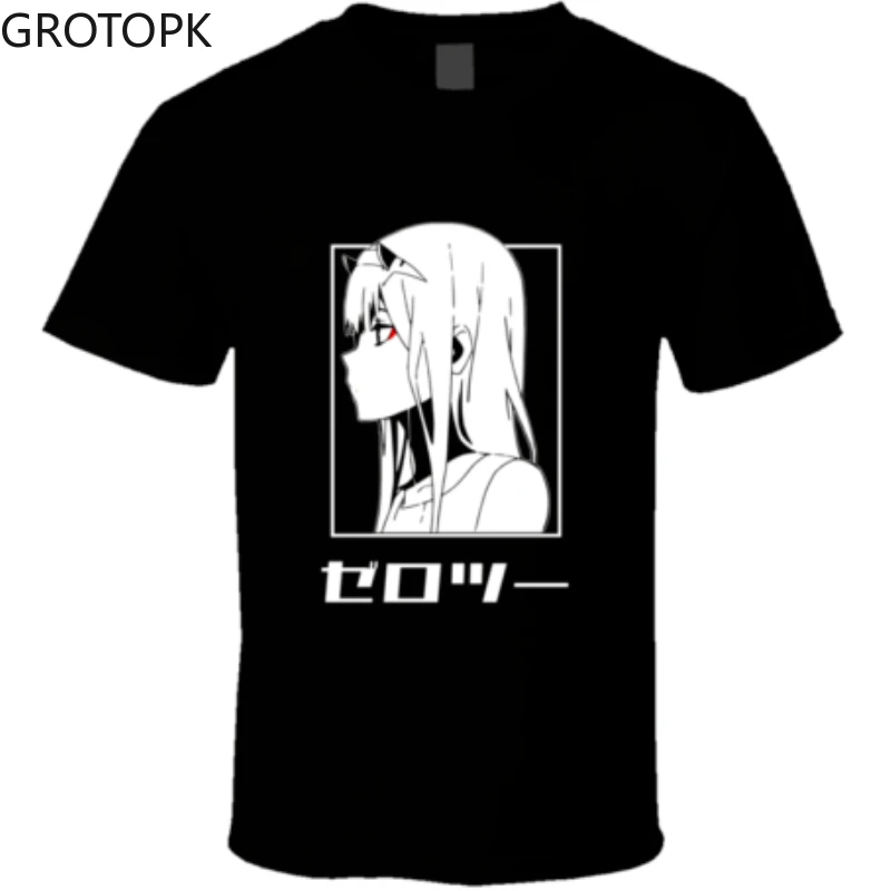 

Japanese Print Manga Zero Two Darling In The Men's T-Shirt Aesthetic Clothing Fashion Kawaii Harajuku Comfortable T-shirts 2022