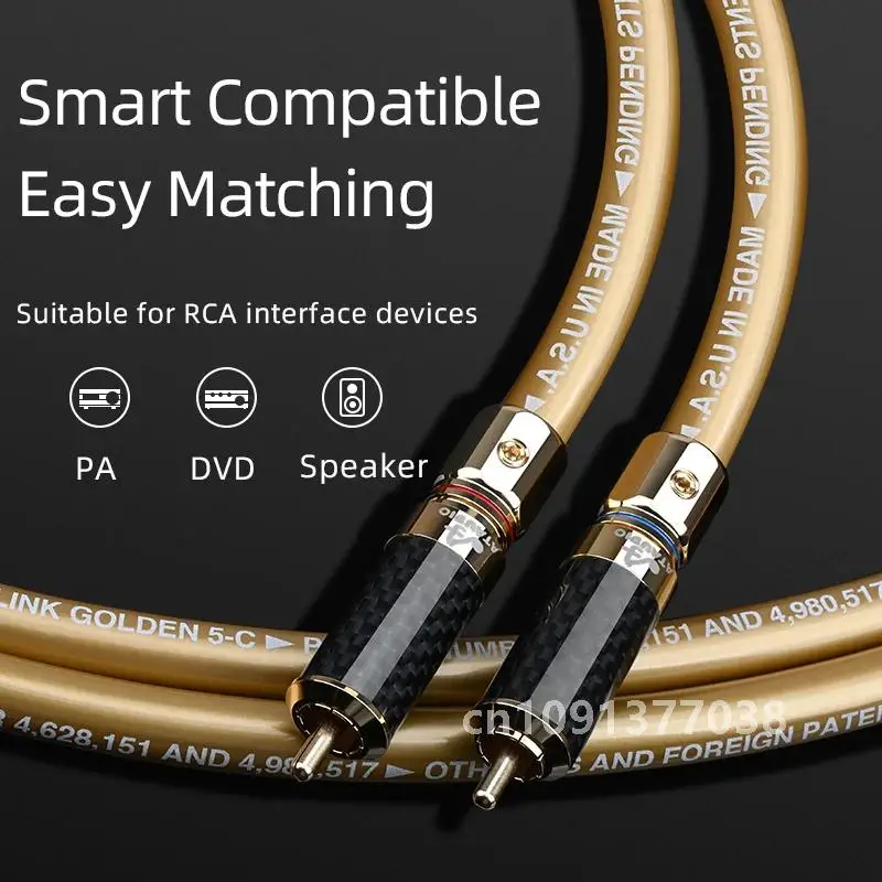 ATAUDIO 1 пара аудиокабелей RCA кабель высокой чистоты OFC Core 2RCA с позолоченной вилкой