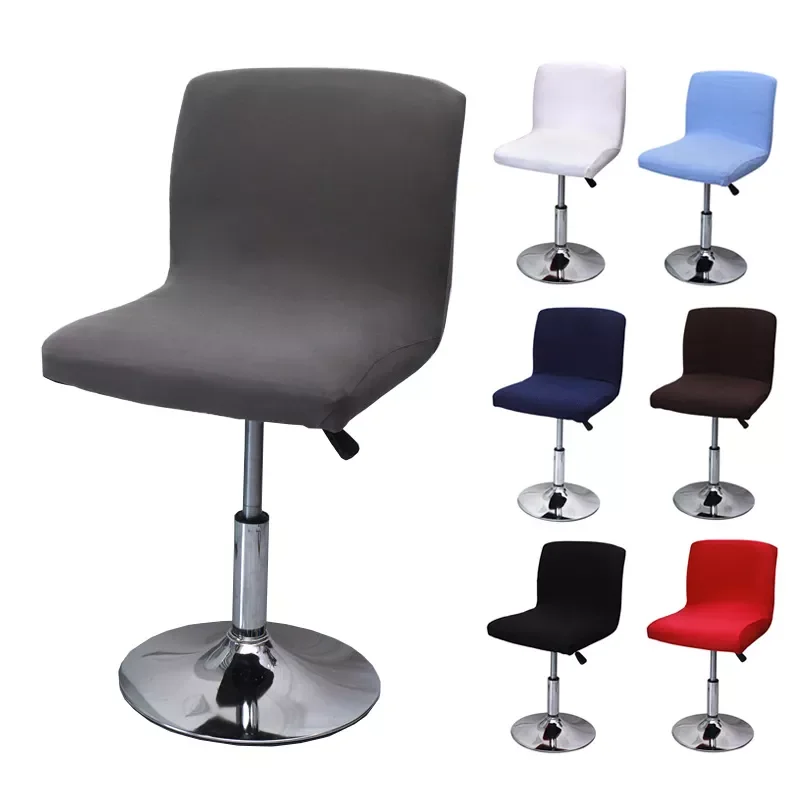

Solid Color BarStool Cover for Bar Low Back Short Stretch Seat Case for Dining Room Spandex Soft Fabric Home Decor Chair Covers