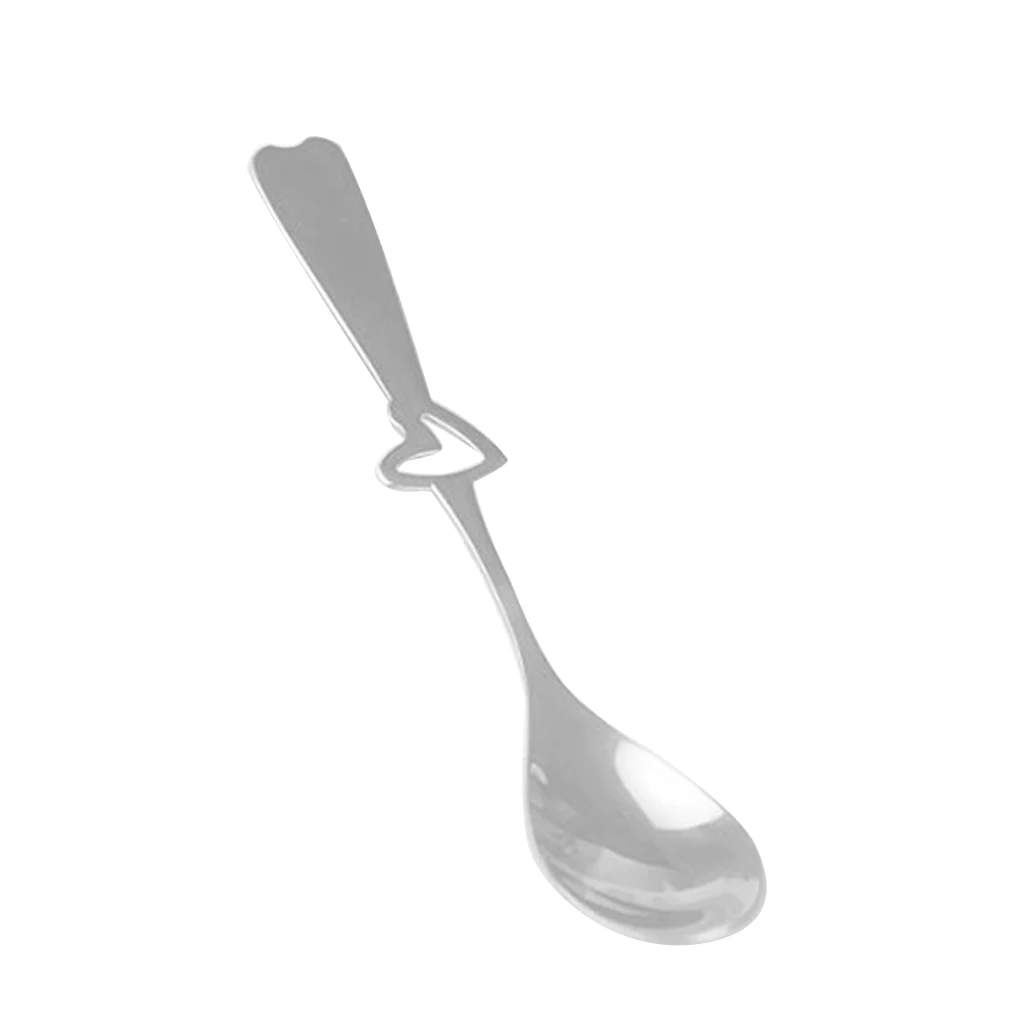 

1pc Hollow Heart Long Handle Stainless Steel Tea Coffee Stir Spoon Desserts Snacks Dinnerware Porcelain Teaspoon Dinnerware