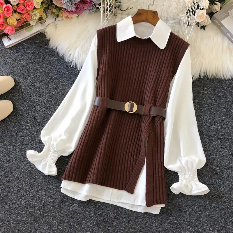 Shirt Knitted Vest 2023 Spring Dignified Goddess Fan High Quality Casual Fashion Trending Suit Fashion
