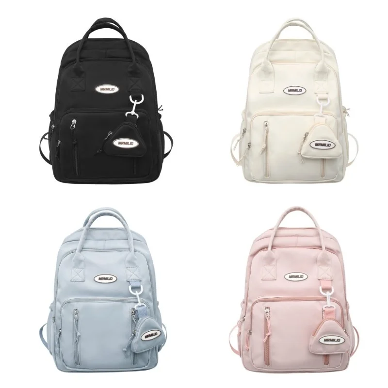

Middle School Student Schoolbag Multi-functional Multi-pocket Storage Backpack Waterproof Travel Bag Handbag with Coin Purse