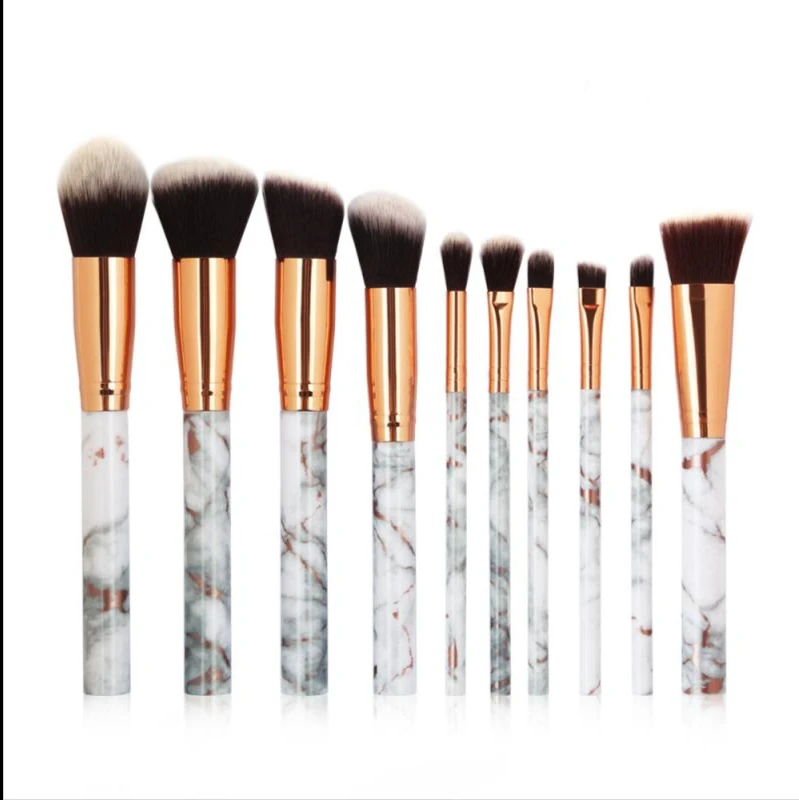 

10 professional marble pattern brush set makeup foundation tool brush