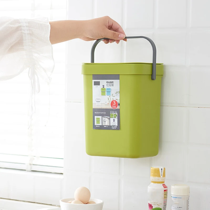 

Wall Mounted Folding Waste Bin Kitchen Cabinet Hanging Trash Can Living Room Door Garbage Can Car Storage Bucket Home Dustbin