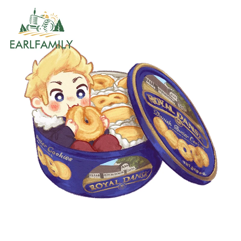 EARLFAMILY 13 см × 10 3 мультфильм Coookie Man наклейки для автомобиля Смешные Chibi на ветровое