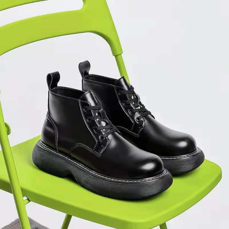 

Motorcycle Boots Men's New British Style Retro Outdoor Ankle Boots Thick Bottom Trend Chelsea Boots 041