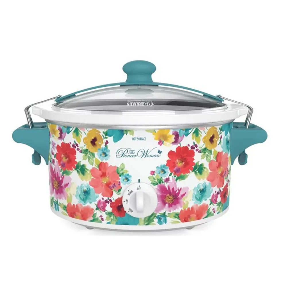 

2023 New The Pioneer Woman Breezy Blossom 6 Quart Portable Slow Cooker, 33062
