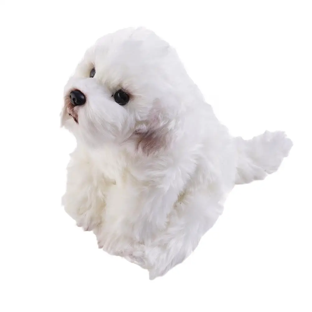 

24*16cm Simulation Maltese Dog Plush Toy High Quality Animal Frise Bichon Stuffed Doll Dog Realistic Children Fluffy Gifts D8O7