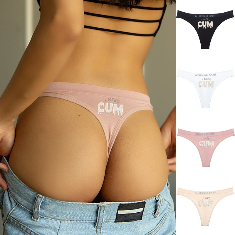 

Сексуальное нижнее белье для женщин I NEED CUM, новинка, модные спортивные бесшовные трусики для фитнеса, трусики для девушек с низкой талией, же...