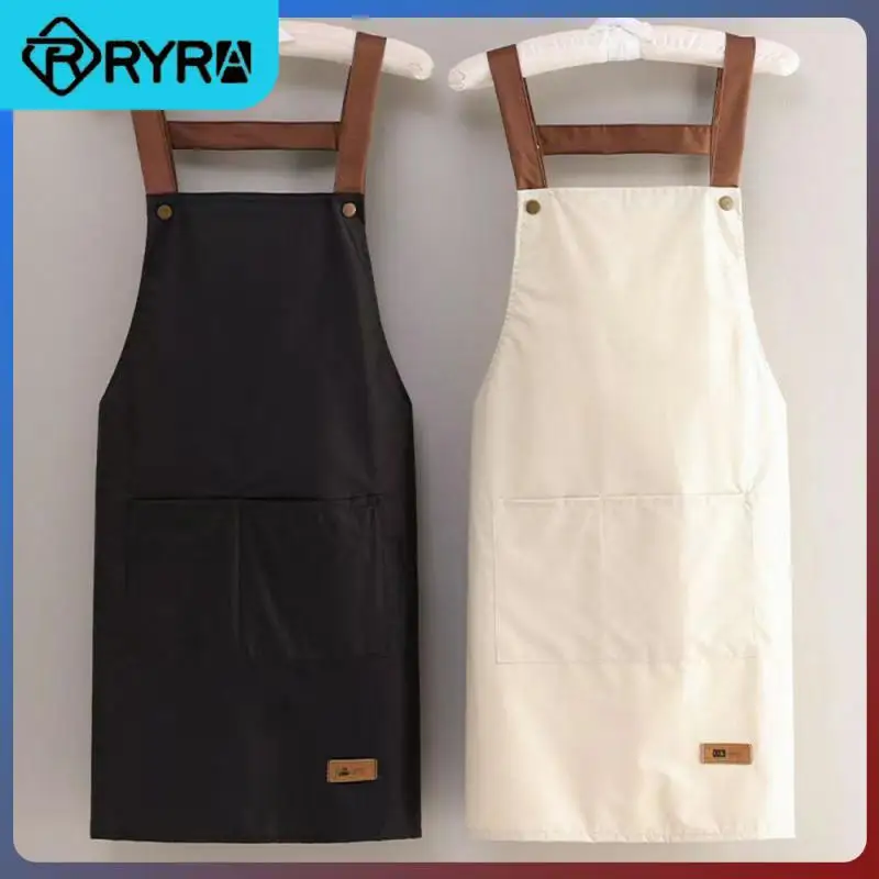 Pvc Fashion Hand-wiping Apron Kitchen Cooking Apron Simple Cooking Apron Household Cleaning Tools 85x65cm Solid Color Household