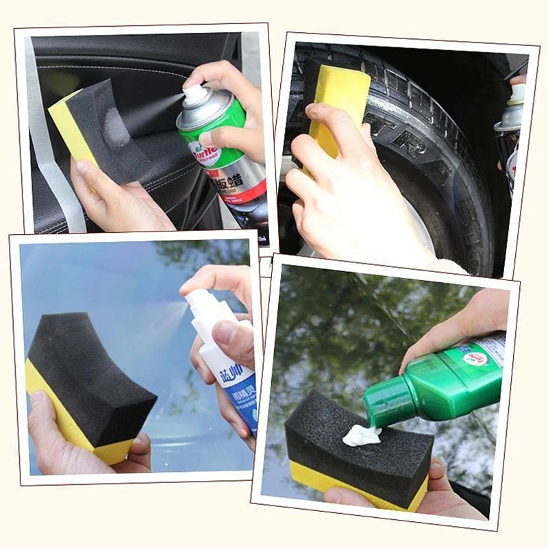 

5/10Pcs Car Tyre Cleaning Sponge Cleaning Waxing Polishing Brush Sponge Car Waxing Supplies Tools Sponge Car Wheel Tire Wash