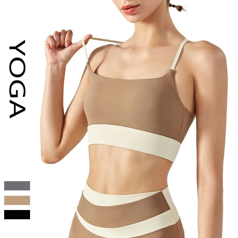 

Yoga Sports Underwear New Color Bump Cross Beautiful Back Yoga Bra Running Shockproof Gathering Fitness Sling