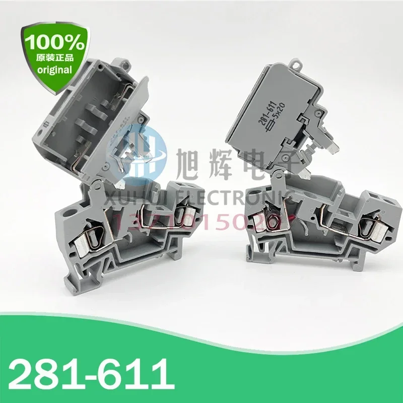 10 шт. 281-611 съемный клеммный блок на рейке 4 мм оригинальный запас