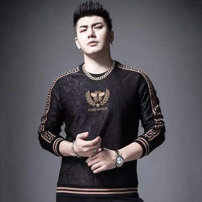 

Мужской Жаккардовый свитер с вышивкой, на весну и осень