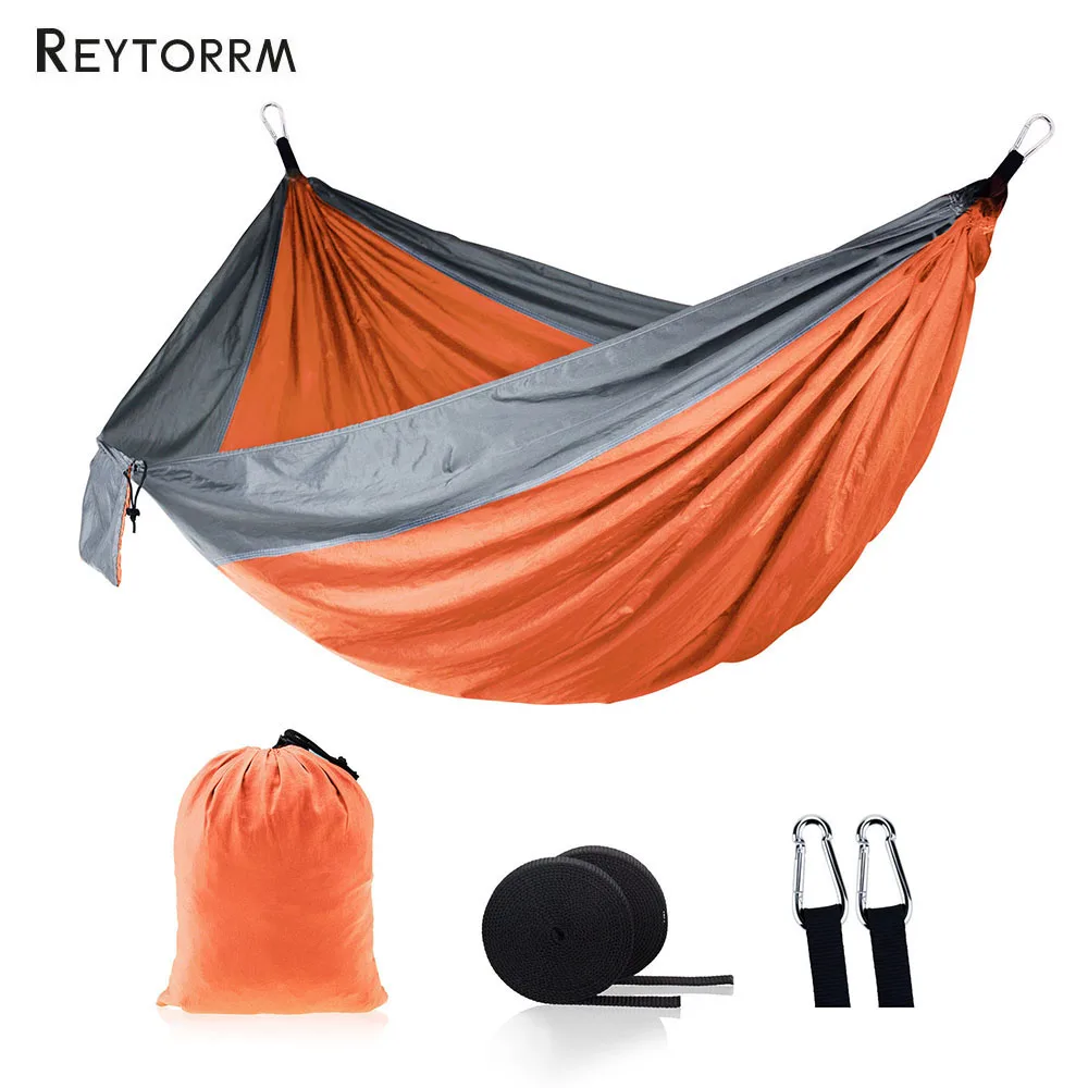 

Camping Parachute Hammock Single Portable Outdoor Indoor Nylon Hammock 220x90cm Adult Child Swing for Adventure Garden Backyard