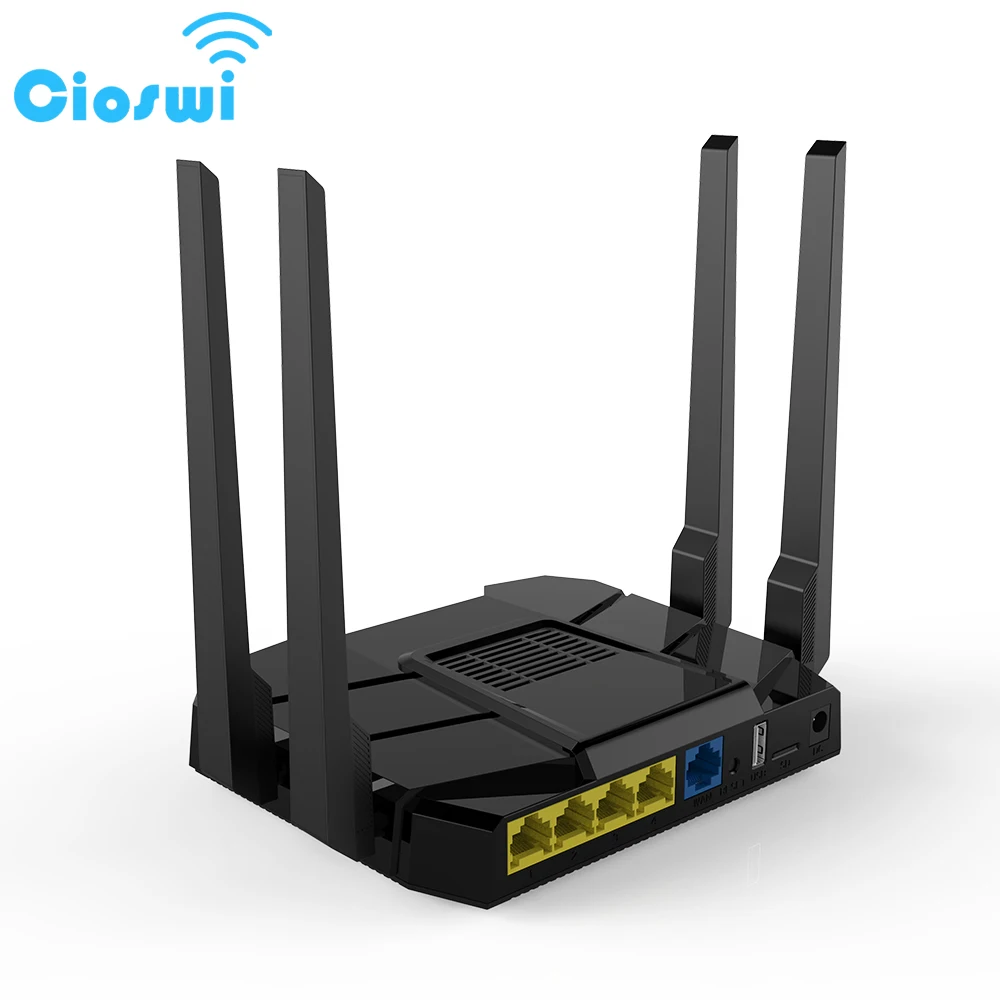 Маршрутизатор Cioswi Wi-Fi 1200 Мбит/с двухдиапазонный брандмауэр Openwrt MT7621A 800 МГц 4 LAN