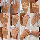 Креативный браслет-цепочка из звеньев бабочек, соединяемое кольцо на палец, браслет, браслеты для женщин, связанная с рукой, жгут, пара ювелирных изделий, подарки