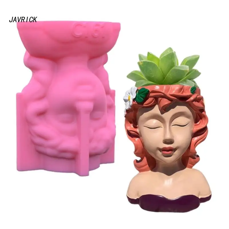 

Goddess Gypsum Flower Pot Silicone Resin Mold Epoxy Resin Casting Mold Succulent Vase Cement Mold Candle Holder Mold