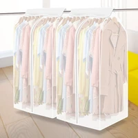 1pcs white thickened clothes dust cover coat suit cover suit dust bag clothes hanging bag waterproof cleaning accessories