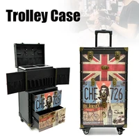 new men multi layer rolling luggage tattoo trolley suitcases large capacity makeup baber salons toolbox cosmetic case with wheel