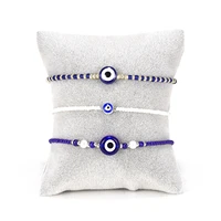 exquisite blue evil eyes bracelet for woman turkish lucky simple tiny string beaded alloy bracelet girl charm everyday jewelry