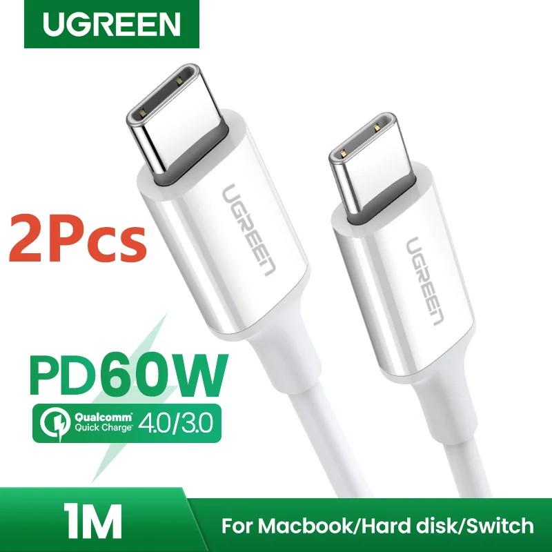 UGREEN 2 упаковки USB C к Type кабель 60 Вт для Samsung MacBook iPad Pro зарядный 3A Quick Charge 4 0 |