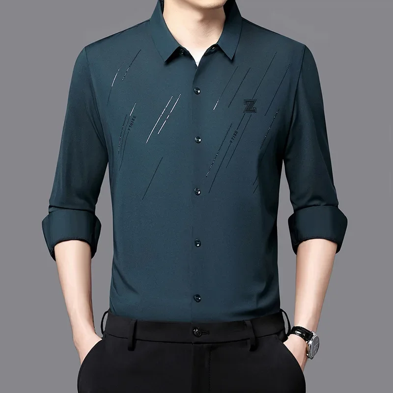 Новые мужские рубашки с длинным рукавом на осень и зиму-это повседневные лацканы