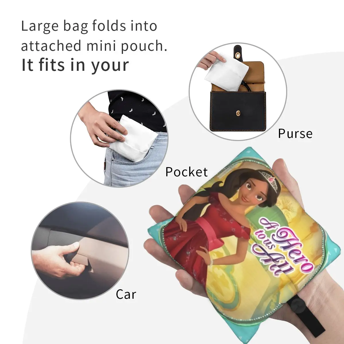 Пользовательский многоразовый Disney Елена авалора вдохновляющая сумка для